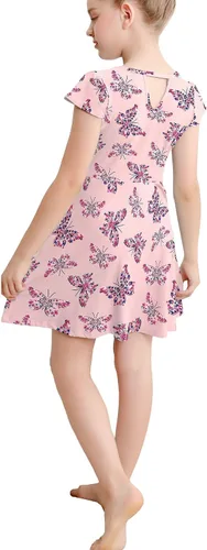 Miniatura 6 de V.&GRIN Vestido de niña suave de manga larga floral twirly casual y vestido de fiesta para niños pequeños de 2 a 8 años