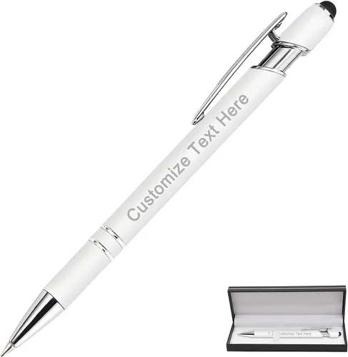 Miniatura 96 de Bolígrafos personalizados a granel con punta de lápiz capacitivo, 12 bolígrafos personalizados con logotipo de mensaje con nombre, bolígrafos