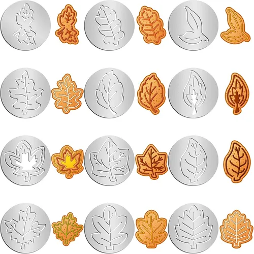 Miniatura 9 de Nuenen Juego de 12 piezas de prensa de galletas de Navidad, discos de prensa de galletas, plantillas de acero inoxidable, molde metálico