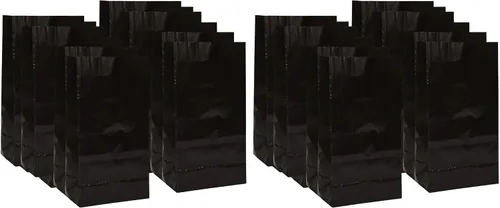 Miniatura 5 de Bolsas de papel brillante para regalos, 12 unidades, 12 unidades, Negro