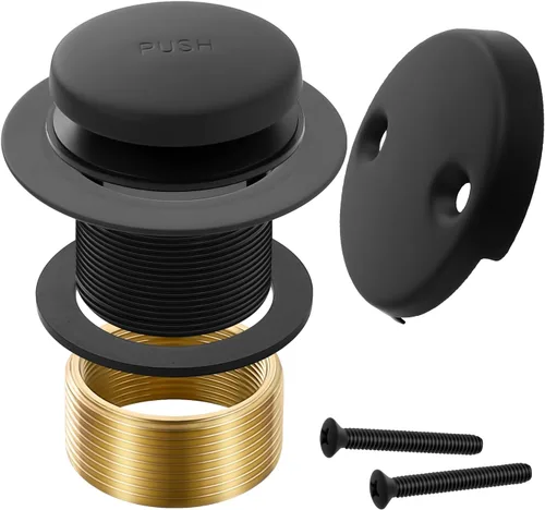 Miniatura 9 de Juego de Accesorios de Desagüe Tip-Toe Dorado para Bañera con Placa Frontal de Desbordamiento de Dos Agujeros, Kit de Ensamblaje de Desagüe