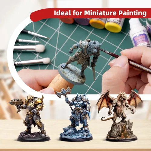 Miniatura 2 de golden maple - Juego de 13 pinceles de pintura en miniatura y pinceles secos para pintura de detalles finos, pintura acrílica, acuarela, óleo
