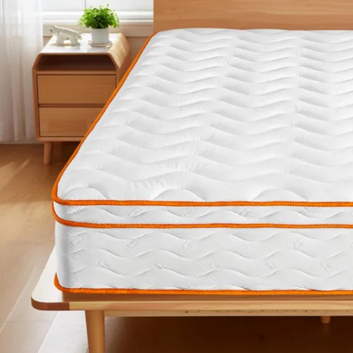 Colchón híbrido de espuma viscoelástica de 10 pulgadas en caja con resortes embolsados, colchón de cama individual de firmeza media para aliviar la