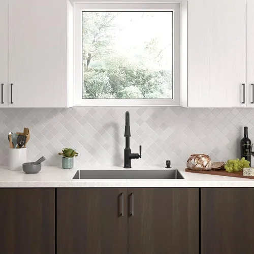 Miniatura 6 de American Standard 7421300.243 Raviv - Grifo de cocina desplegable con rociador y dispensador de jabón, color negro mate