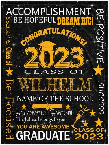 Miniatura 13 de Manta de graduación personalizada, regalos de graduación 2023, clase de graduación de 2023 con nombre de la universidad, manta de regalo