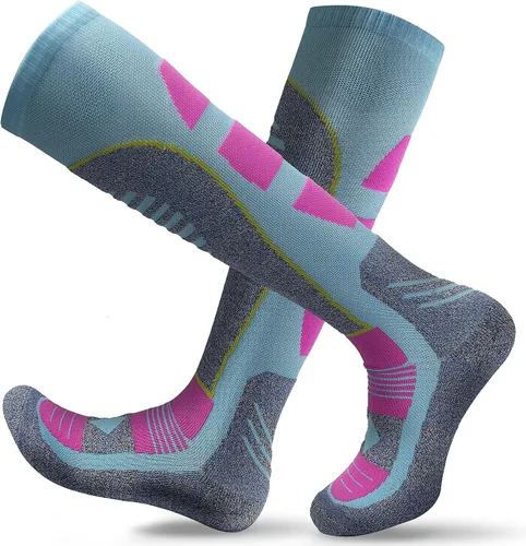 Miniatura 2 de AII Calcetines térmicos de esquí para hombre y mujer (2 pares), calcetines de esquí de fondo, calcetines de snowboard para esquí al aire libre
