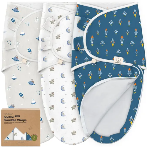 Miniatura 21 de Saco de dormir para bebé con cremallera - Paquete de 3 mantas envolventes para recién nacidos de 0 a 3 meses, bebé, niña, niño, saco de dormir suave