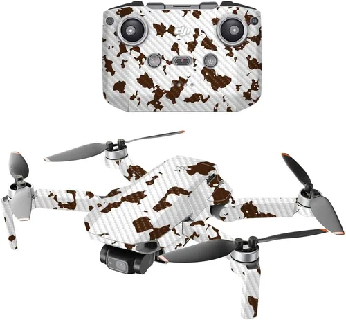 Miniatura 11 de MightySkins - Drone portátil de fibra de carbono compatible con DJI Mini 2, negro abstracto, acabado de fibra de carbono texturizado protector