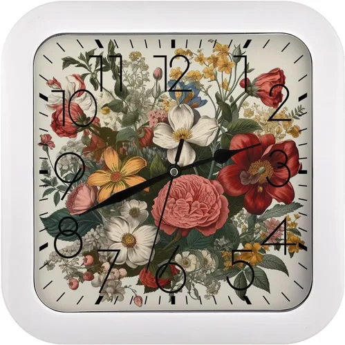 Miniatura 22 de 10" Square Modern Wall Clock,Different Heart Patterns Print Kitchen Clocks Wall Battery Operated,Silent Non Ticking Unique Funny Cute Wall Clock for