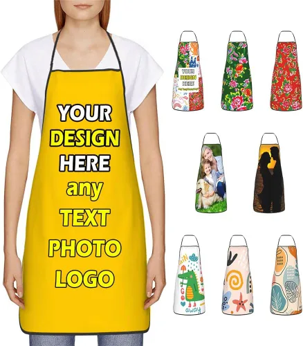 Miniatura 22 de Delantales impermeables personalizados para diseñar tu propia foto logotipo texto para cocinar hornear 28.3 x 20.4 pulgadas
