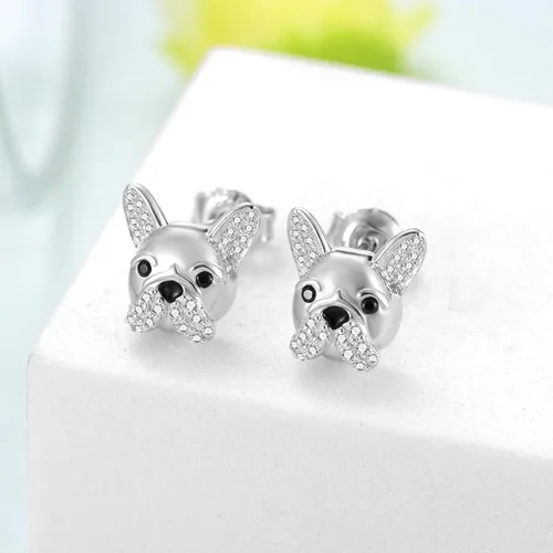 Miniatura 2 de SchnauzerMaltésBulldog francésCorgiLabradorYorkieChihuahua Aretes de plata de ley 925 para perro, joyería de perro, regalos para mujeres