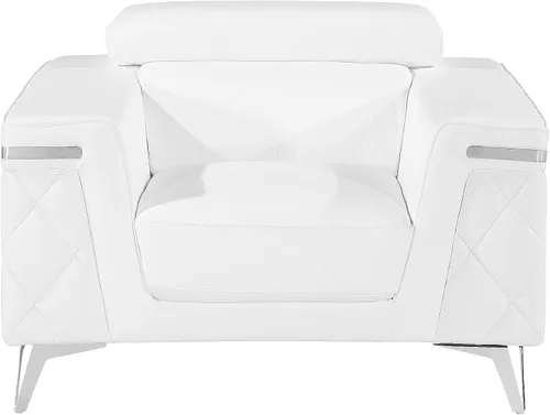 Miniatura 26 de Blackjack Furniture Amalfi - Juego de sofá de cuero italiano de grano superior para sala de estar con elegante diseño italiano, reposacabezas