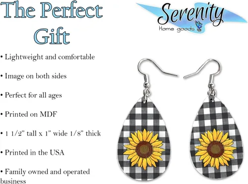 Miniatura 18 de Van Gogh - Juego de aretes colgantes divertidos Lindos aretes de joyería para niñas y mujeres Impresión de doble cara Regalo de cumpleaños