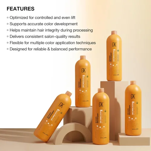 Miniatura 5 de Global Keratin GK HAIR - Crema profesional para el cabello, desarrollador de 8 volúmenes, 33.8 onzas líquidas para teñir el cabello, tinte de tóner