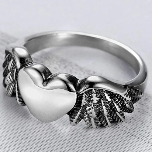 Miniatura 2 de Jude Jewelers - Anillo de boda con forma de corazón con forma de alas de ángel