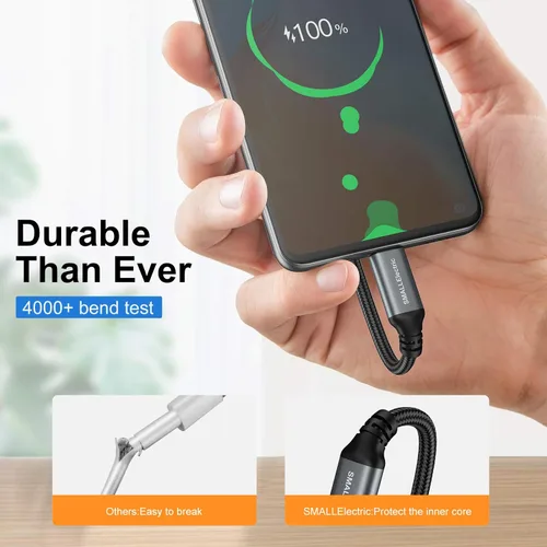 Miniatura 2 de Cable USB Tipo C CarPlay Paquete de 5 de 3 Pies, Cables Trenzados de Cargador de Coche de Carga Rápida USB Tipo A a C para 17/17 Pro/16e/16/15 Pro