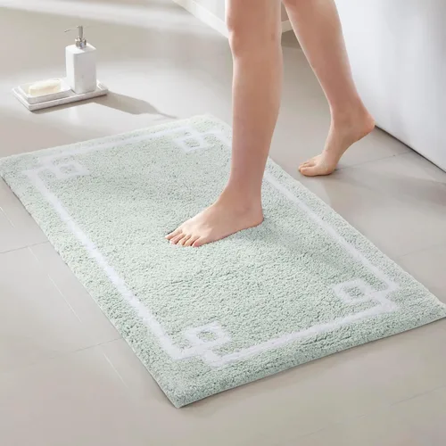 Miniatura 17 de Madison Park Evan Alfombra de Baño de Algodón con Mechones Lavable, Alfombras de Baño Sólidas de Lujo, 20" x 30", Gris