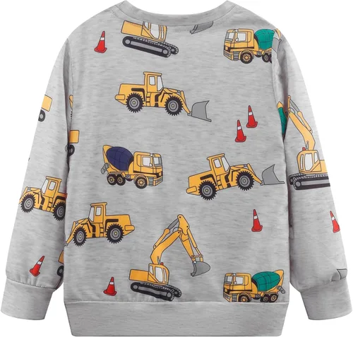 Miniatura 2 de Akyzic Sudaderas de algodón con cuello redondo para niños pequeños, camisetas de manga larga con diseño de dinosaurio, camisetas 2-8T