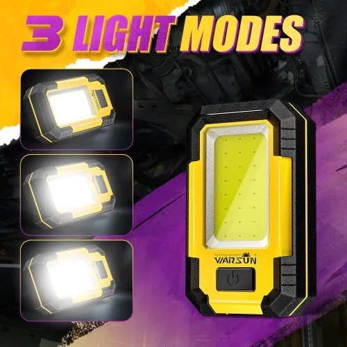 Miniatura 2 de WARSUN 3 piezas de luces de trabajo LED recargables, luz mecánica magnética portátil para reparación de automóviles, camping, 30 W, 1200 lúmenes