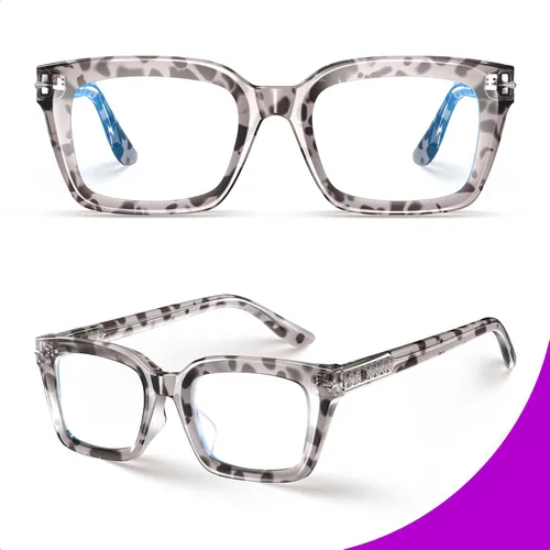 Miniatura 3 de VISOONE Lentes de lectura multifocales progresivos, bisagra de resorte, bloqueo de luz azul, para mujeres y hombres, 1.5x Tortuga cebra