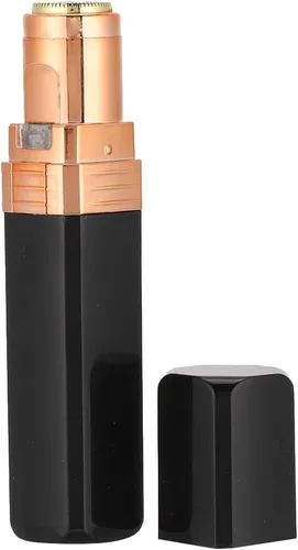 Máquina de depilación, compacta y bonita, forma de lápiz labial, mini removedor eléctrico de vello facial y corporal para mujeres (negro)