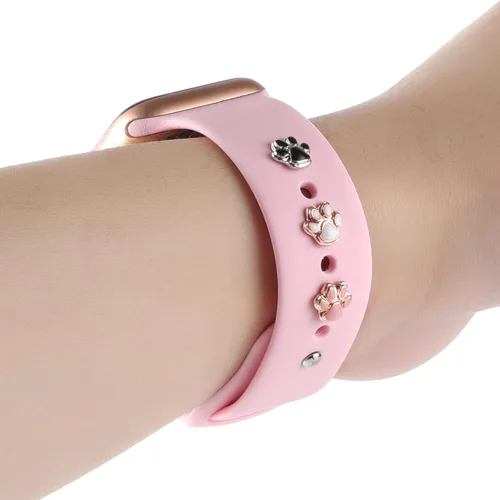 Miniatura 3 de 3 piezas de dijes decorativos compatibles con Apple Watch Band de 49/46/45/44/42/41/40/1.496 in, bandas de silicona para iWatch Series 11, 10, 9, 8