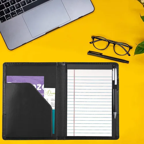 Miniatura 5 de Carpeta para portafolio o cartera, mini carpeta de 5 x 8 pulgadas, bloc de escritura legal, carpeta organizadora de documentos A5 para hombres
