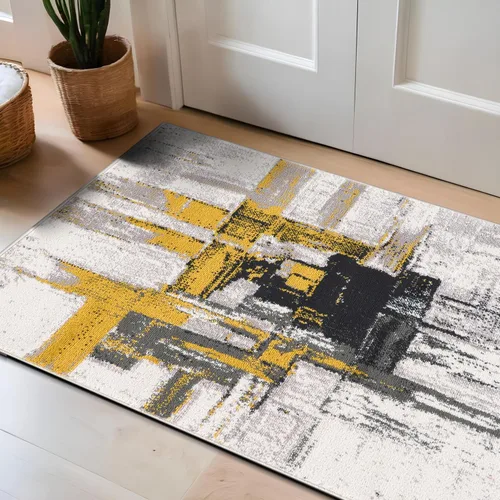 Miniatura 47 de Rugshop Alfombra Corredor Abstracta Contemporánea Negra — No Desprende Pelusa para Pasillo, Entrada y Cocina 2' x 7