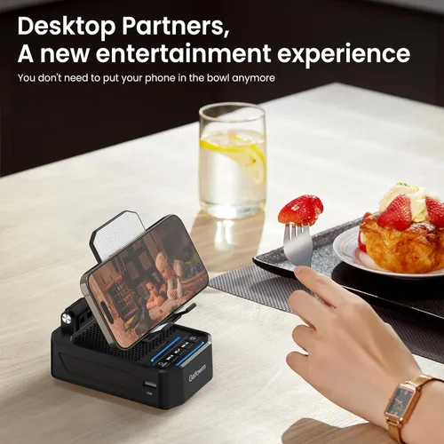Miniatura 6 de Soporte para teléfono celular con altavoz Bluetooth de inducción inalámbrica instantánea, sin necesidad de emparejamiento Bluetooth, conexión en 1