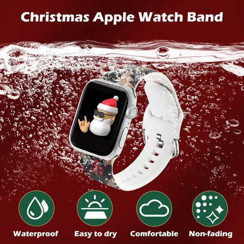 Miniatura 4 de Correas de reloj de regalo de Navidad compatibles con Apple Watch Band de 1.614 in 1.575 in para mujeres y hombres Series 9, 8, 7, correas