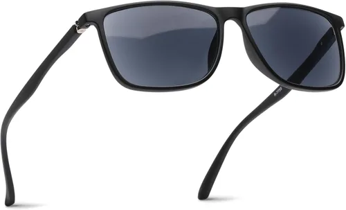 Miniatura 10 de 2SeeLife Lentes de lectura TR-90 grandes y duraderos para hombre, ajuste medio ancho, marco resistente flexible, bisagras de resorte, lectores NEGRO