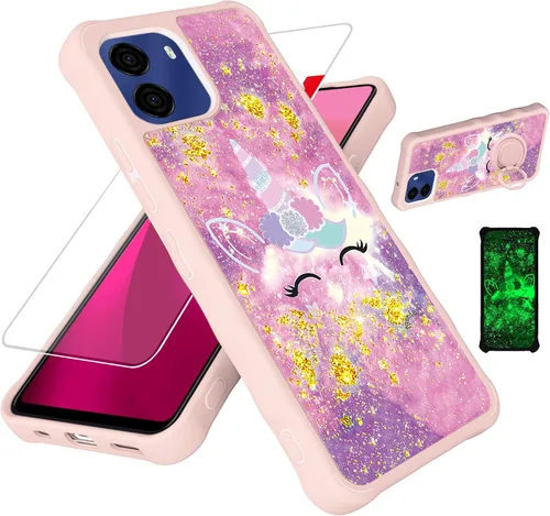 Miniatura 64 de jioeuinly JSF-DJS - Funda compatible con Nothing Phone 2a con protector de pantalla de vidrio templado, policarbonato duro + silicona suave, soporte