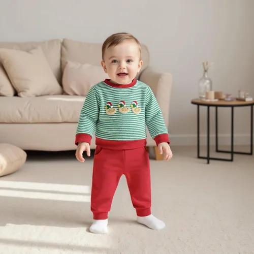 Miniatura 195 de Conjunto de camisa larga y divertida para bebé niño y niña, ropa de primera Navidad, 6, 12, 18, 24 meses, 2T