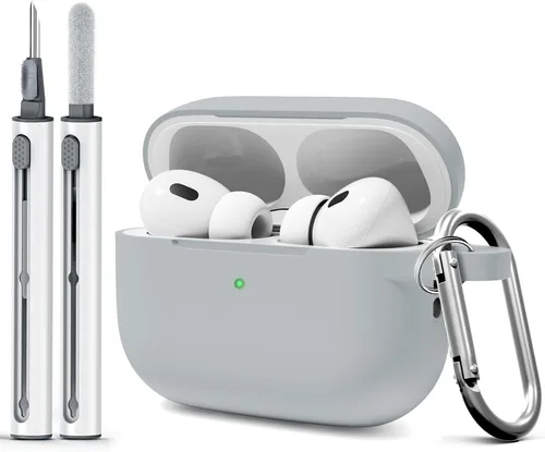 Miniatura 18 de Funda para AirPods Pro 2 con kit de limpieza, compatible con Airpods Pro de 2ª/1ª generación (cable USB-C) con llavero para mujeres y hombres, azul