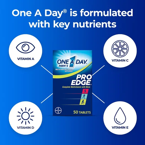 Miniatura 10 de One A Day Multivitamínico Pro Edge para hombre, suplemento con vitamina A, C, D, E y zinc para apoyo a la salud inmunológica y magnesio para una