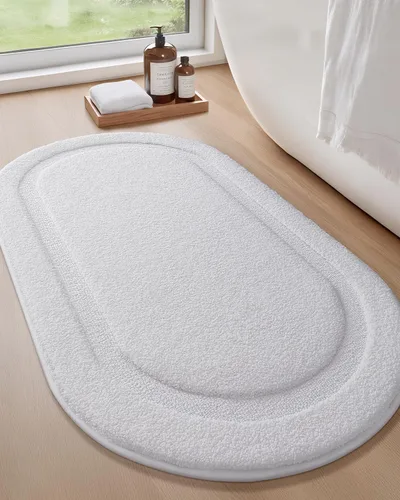 Miniatura 18 de Color&Geometry Alfombra de baño pequeña color beige de 15 x 23 pulgadas, antideslizante, absorbente, suave, lavable, tapete de baño grueso, tapete