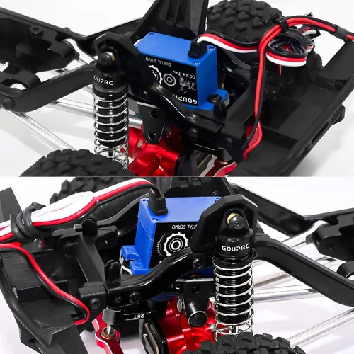 Miniatura 7 de GOUPRC 15.4 lbs 2065 Digital Micro Servo Metal Steel Gear Servo con soporte y servo bocina para 1/18 TRX4M Servo RC Car Upgrade Parts (negro)