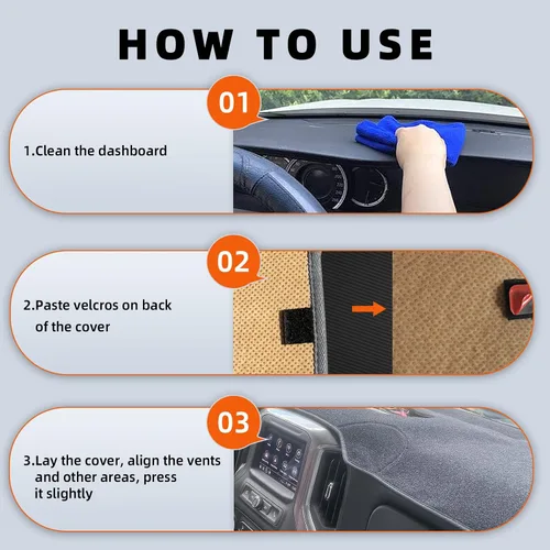 Miniatura 6 de Funda para tablero de instrumentos, tapete para salpicadero compatible con Dodge Ram 1500, 2500, 3500, años 2005-2002 (para transmisión izquierda)