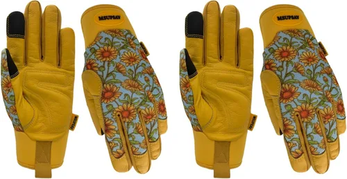 Miniatura 29 de Guantes de jardinería a prueba de espinas y resistentes a pinchazos con agarre, guante de jardín para mujer, regalos de cuero para trabajo en el 1