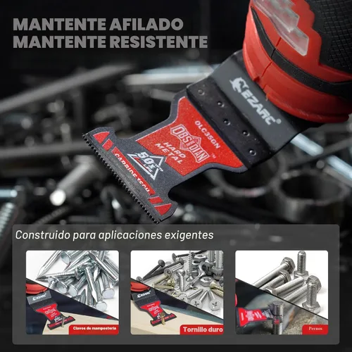 Miniatura 4 de EZARC Hojas de sierra oscilantes de carburo de obsidiana, cuchillas multiherramienta de liberación rápida para metal duro, clavos, pernos