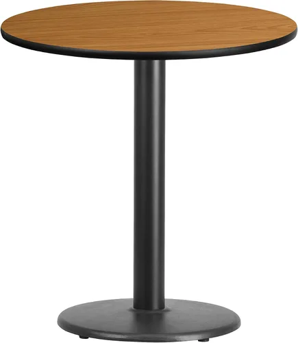 Miniatura 6 de Flash Furniture Mesa laminada negra redonda de 24" con base redonda de altura de mesa de 18