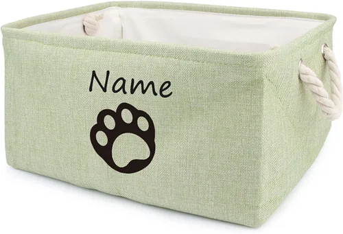 Miniatura 8 de Cesta de almacenamiento de juguetes para perros, plegable, personalizable con diseño de nombre de mascota, organizador para juguetes de perros, F
