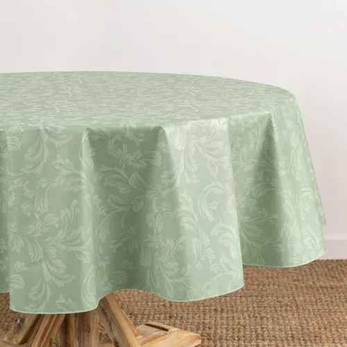 Miniatura 12 de Elrene Home Fashions Camile - Mantel de vinilo resistente al agua y a las manchas con reverso de franela, 70 x 70 pulgadas, redondo, azul