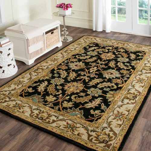 Miniatura 35 de Safavieh colección Heritage HG628A - tapete oriental tradicional hecho a mano de lana verde oscura y dorada, Lana, negro / beige (Black/ Beige)