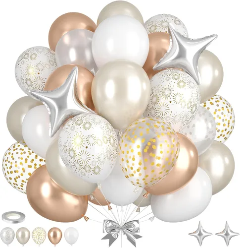 Miniatura 15 de Globos Azul Polvoriento y Rosa, 50 piezas Globos Retro Rosa y Azul, Globo de Oro Rosa Metálico Claro para Niña Niño Fiesta de Cumpleaños Boho Baby