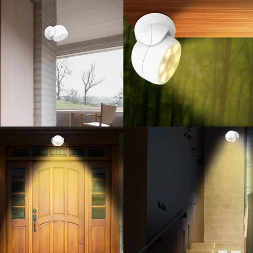 Miniatura 6 de HONWELL Luz con sensor de movimiento funciona con pilas, luz de seguridad inalámbrica para exteriores, luz de seguridad, sensor de luz de encendido