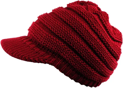 Miniatura 15 de C.C Gorro de punto trenzado cálido y grueso con visera