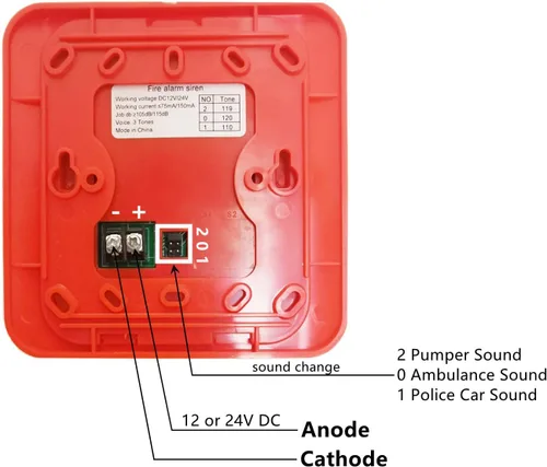 Miniatura 2 de Alarma de incendios Sirena de seguridad bocina zumbador DC12V-24V sonido y luz incendio advertencia estroboscópica sirena para una sola acción