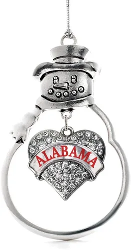 Miniatura 107 de Inspired Silver - Big Sis - Adorno de Navidad plateado - Adorno de árbol de Navidad con dije de corazón con circonita cúbica - Decoración colgante