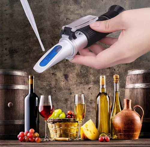Miniatura 6 de Refractómetro Brix con refractómetro digital ATC de mano para hierba casera, cerveza, vino, fruta, azúcar, gravedad específica de doble escala